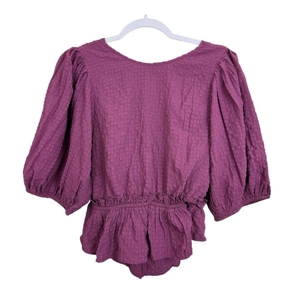 Free People Jasmine Tie Open Back Top Sz L Backless Fuschia Boho Festival Hippie